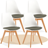 1/2/4/6 Unidad Sillas para Comedor, Sillas para Cocina con Asiento Blando, Tapizado y Patas Resistentes de Madera de Haya, Sillas Nórdicas