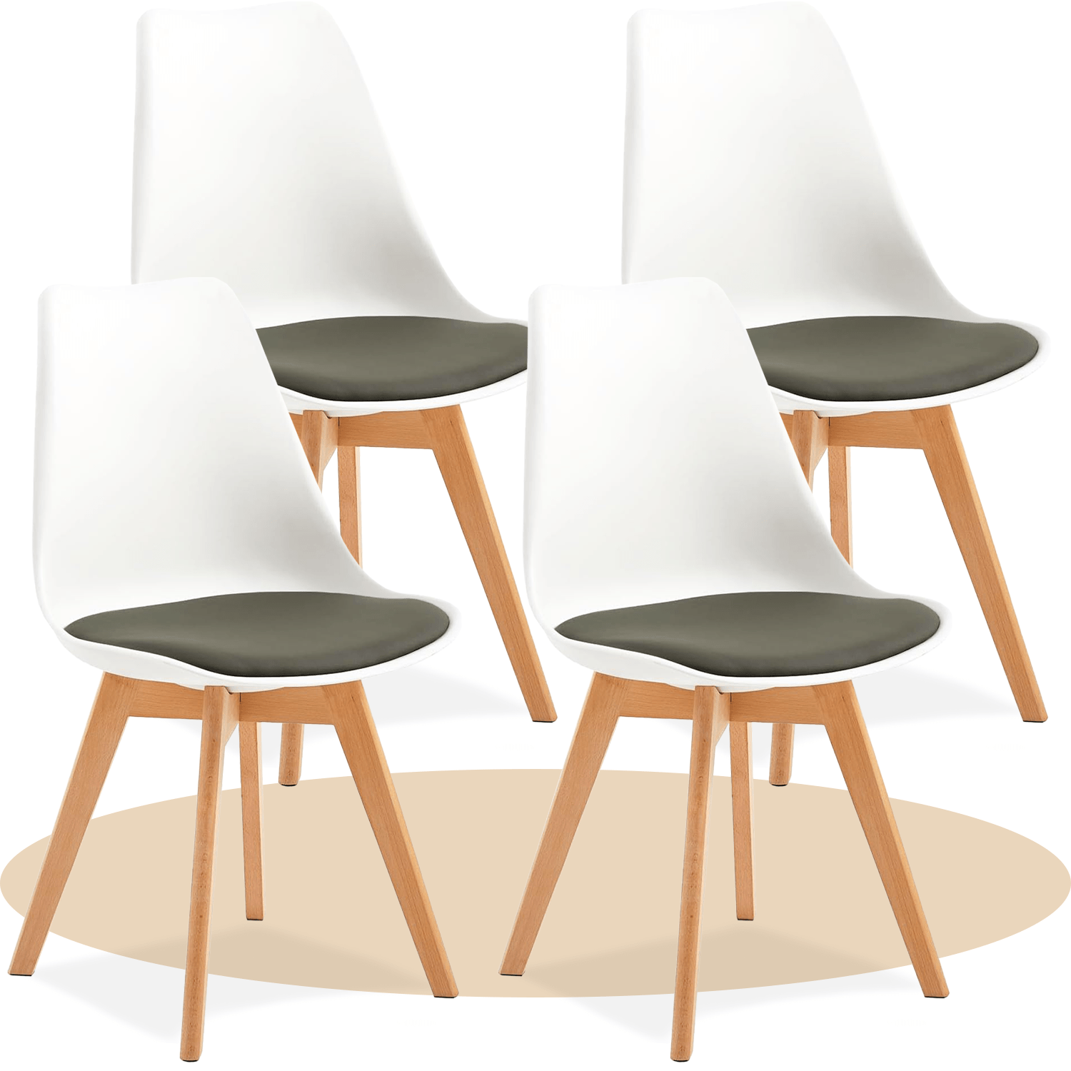 1/2/4/6 Unidad Sillas para Comedor, Sillas para Cocina con Asiento Blando, Tapizado y Patas Resistentes de Madera de Haya, Sillas Nórdicas