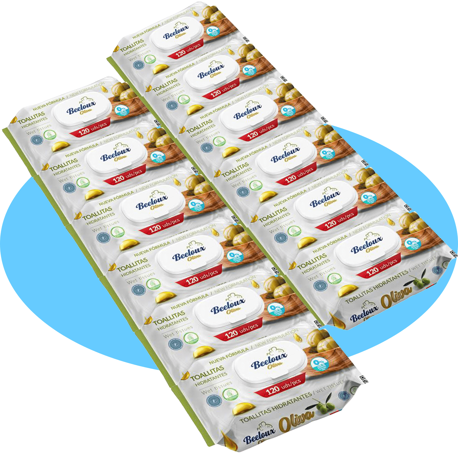Toallitas Húmedas, Cuidado e Hidratación Profunda, Fibras Ultrasuaves ideales para Piel Sensible, Perfume Fresco, Packs de 3/6/9/12 Unidades, 360/720/1080/1440 Toallitas