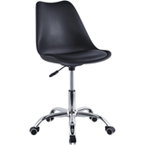 Silla Escritorio Ergonómica con Ruedas, Silla Oficina Giratoria con Altura Ajustable, Acolchada, Estilo Nórdico, Ideal para Estudio y Oficina