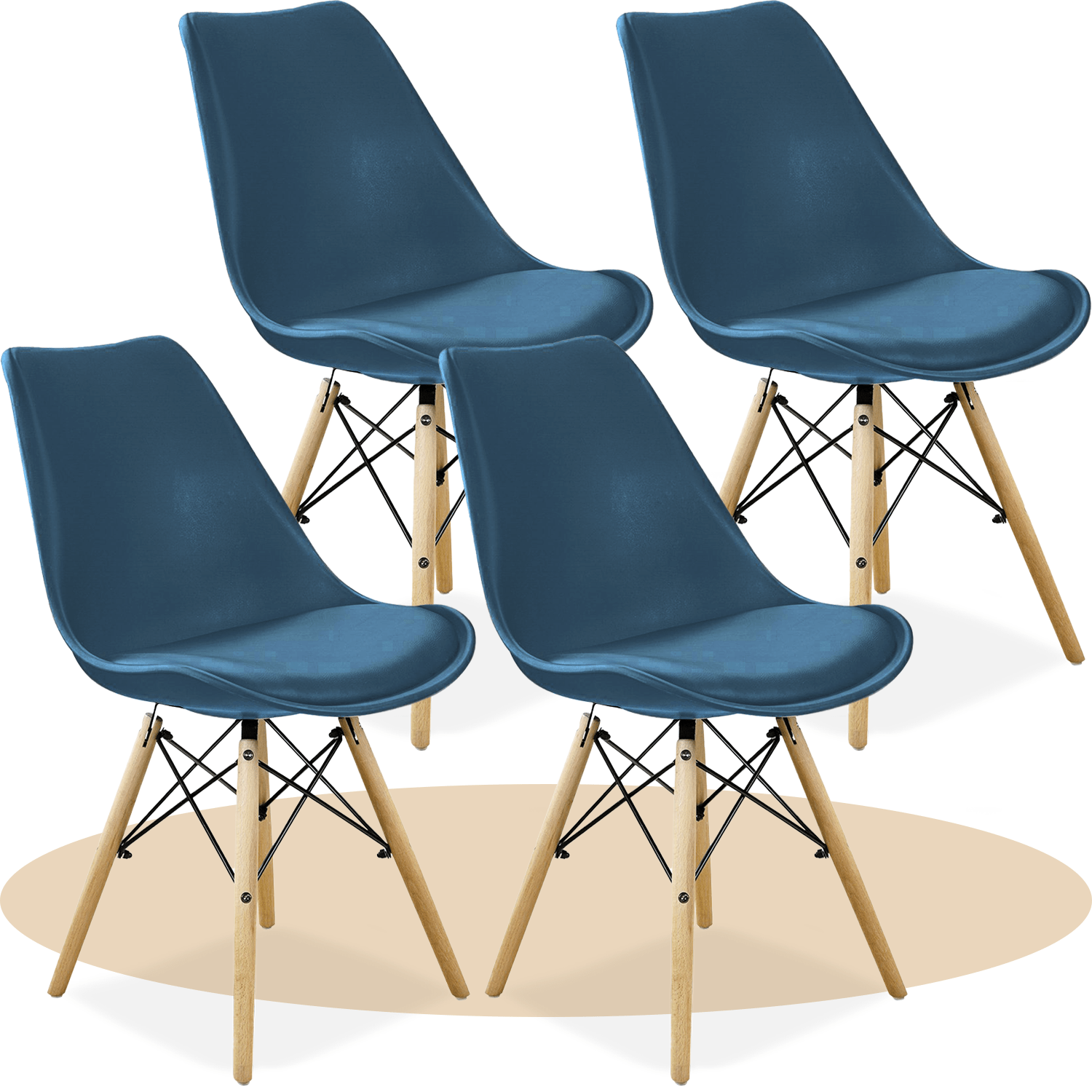 Sillas para Comedor, Sillas para Cocina con Asiento Blando, Tapizado y Patas Resistentes de Madera de Haya, Sillas Nórdicas Minimalistas, 49.5 x 44 x 79.5 cm
