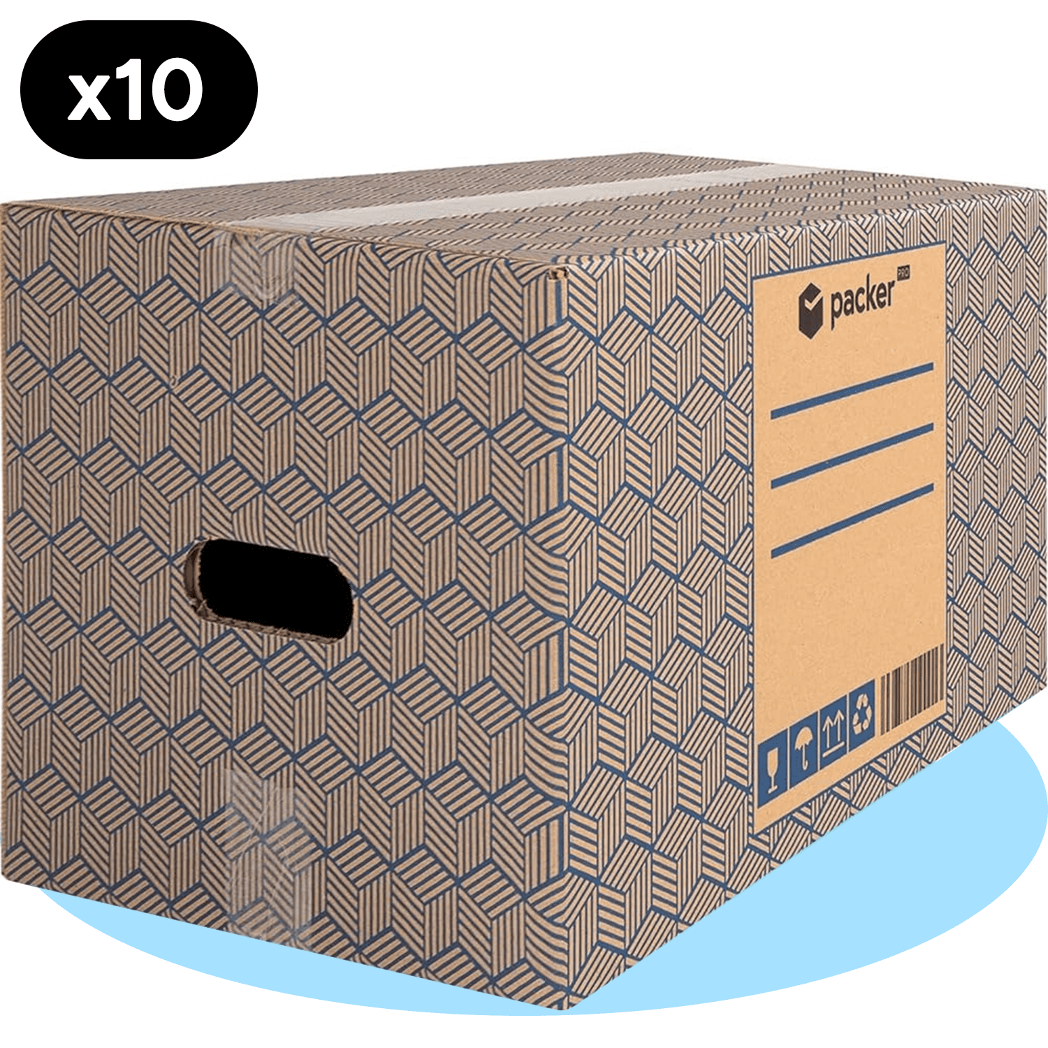 Pack 10 Cajas Carton para Mudanzas y Almacenaje Ultra Resistentes con Asas