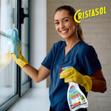 CRISTASOL Cristalino Limpiador para Cristales Líquido en Spray, Para Limpieza de Ventanas, Espejos y Superficies de Vidrio o Cristal Sin Dejar Rastros o Marcas, Pack 2 Pistolas 750ml + 2 Recambios de 750ml, 3L en Total
