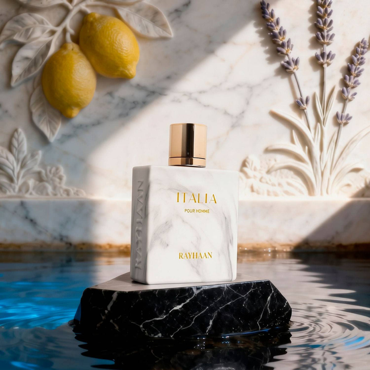 Rayhaan Italia Eau de Parfum, Perfume Árabe de Aroma Fresco y Envolvente con Notas Cítricas, Dulce y Especiado con Bergamota, Limón, Miel, Canela y Vainilla, 100 ml
