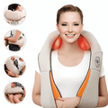 Masajeador Cuello con Calor, Intensidad Ajustable, Favorece Alivio de Tensión Muscular, Dolor y Fatiga, 2 Direcciones de Masaje, Ideal para Cuello, Hombros, Espalda, Cintura, Brazos, Piernas y Pies, Apagado Automático a los 10 min
