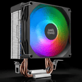 Mars Gaming MCPU-X2, Disipador CPU 150W TDP, 2x Heatpipes, Ventilador PWM FDB, Iluminación FRGB, Diseño Compacto SFF/Mini-ITX, Aletas de Aluminio, Cooler PC con Compatibilidad Intel y AMD, Negro
