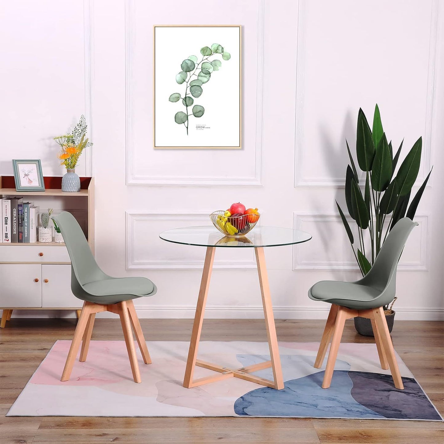 1/2/4/6 Unidad Sillas para Comedor, Sillas para Cocina con Asiento Blando, Tapizado y Patas Resistentes de Madera de Haya, Sillas Nórdicas
