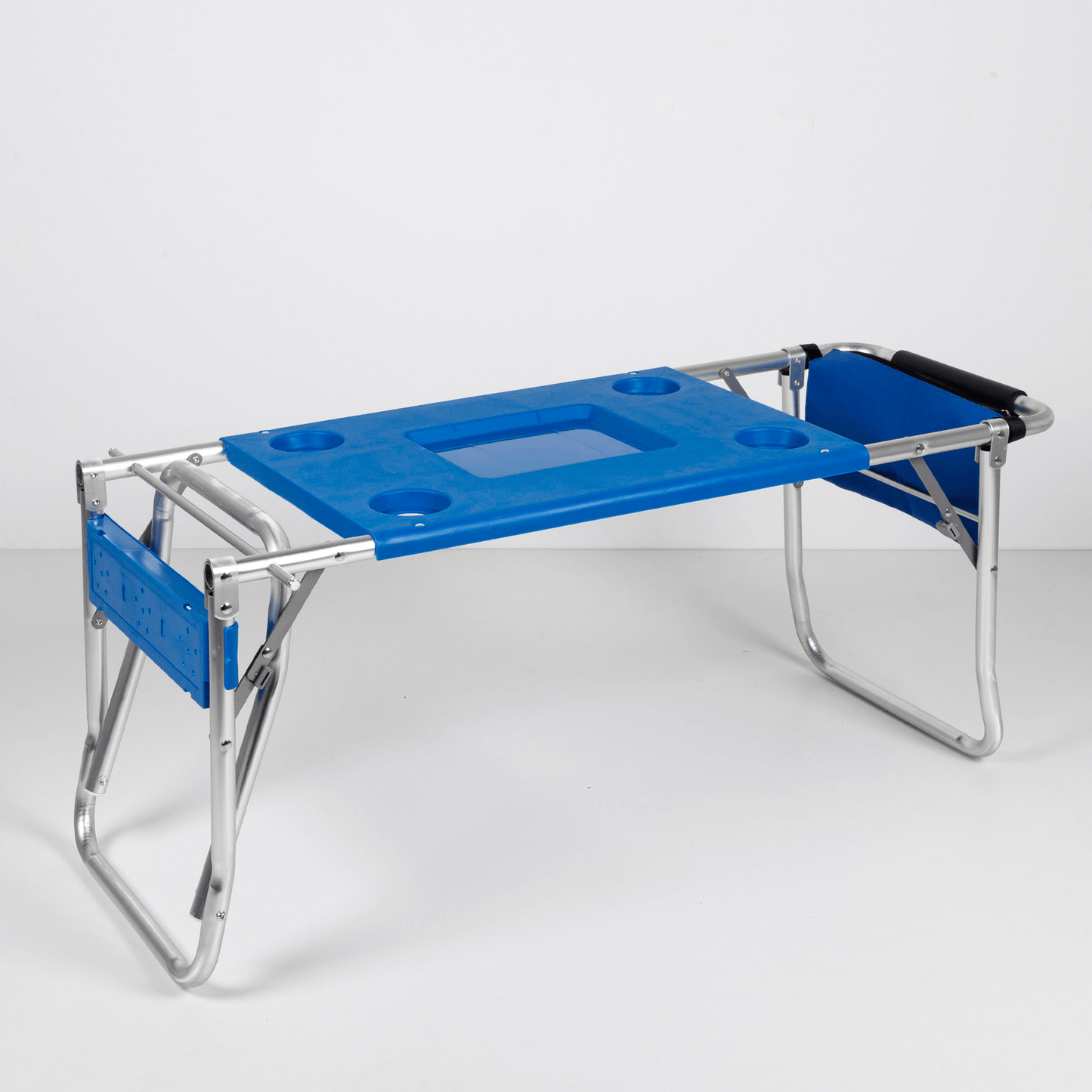 Carrito Playa Plegable, Carrito Multiuso con Barras Extensibles, Desmontable y Plegable, Perfecto como Mesa Portable, Hecho de Aluminio Resistente, Bolso Incorporado, Soporte Hasta 30Kg, 50 x 78 x 105cm