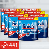 Finish Powerball Power All in 1 Pastillas Lavavajillas con potente Powerball para Eliminar las Manchas de Grasa más Difíciles, Limpieza y Brillo diario, No se necesita Prelavar