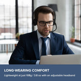 Creative HS-220 Cascos con Cable USB, Auriculares con Cable, Sonido Estéreo con Micrófono Giratorio y Supresión activa de Ruido USB, Control remoto, Casco Negro