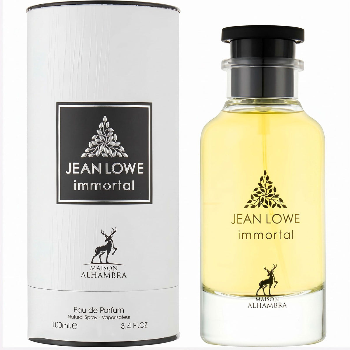 Maison Alhambra Jean Lowe Immortal Eau de Parfum, Perfume Árabe de Aroma Fresco y Cítrico con Notas Especiadas y Amaderadas, 100 ml