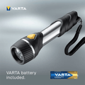 Linterna con Pilas, Multi LED, 20 Lumens, 8h de Duración, 20m de Alcance, Carcasa Resistente a Golpes, Correa de Mano Incluida, Funciona con 1 Pila AA (incluida), 12.6cm de Longitud - VARTA