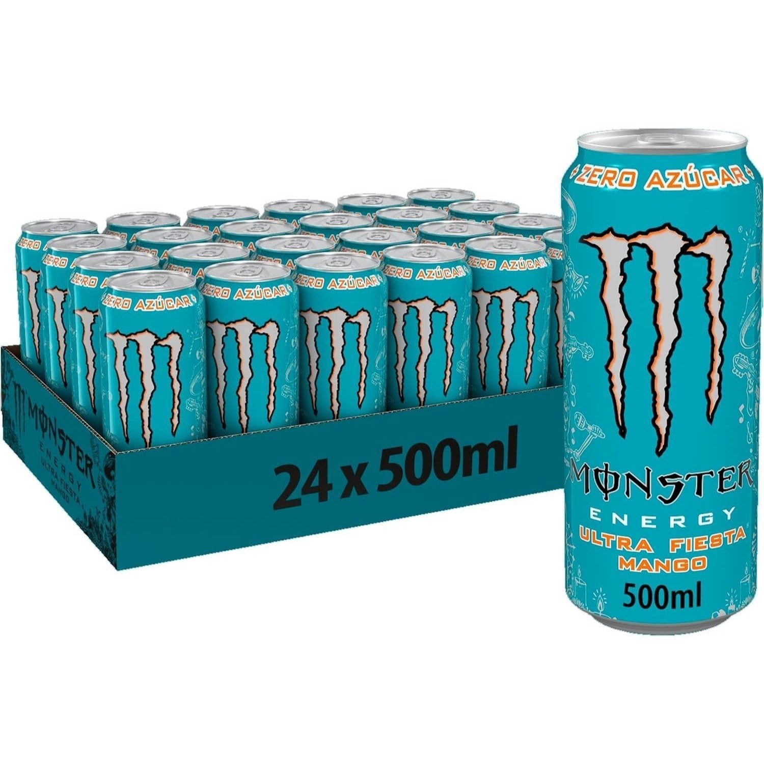 MONSTER ENERGY Bebida Energética, Refresco Energético, Pack 12/24 Latas de 500ml