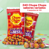 Chupa Chups Caramelo con Palo de Sabores Variados, Piruleta Caramelo, 120/240/360 Chupa Chups