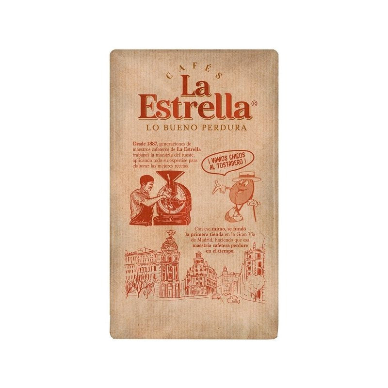 La Estrella Café Molido Descafeinado Mezcla, Paquete de 250 g