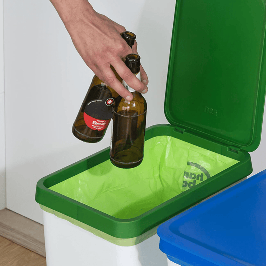 Cubo Basura Cocina de Plástico Resistente, 30L, Cubos de Basura Reciclaje