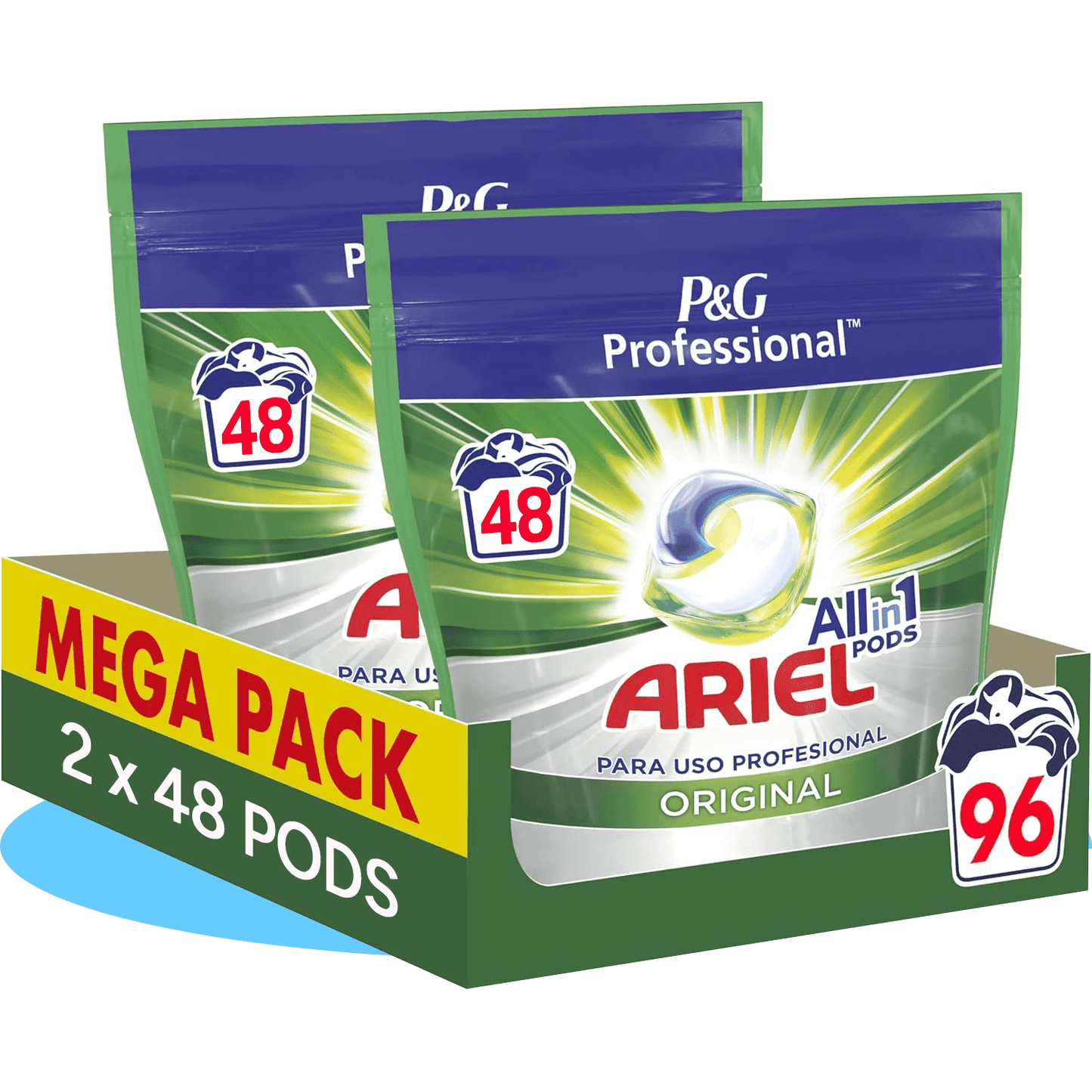 Ariel All-in-1 Pods Profesional, Detergente Cápsulas Lavadora, Limpieza Profunda y Frescor en cada Lavado, 96 Lavados