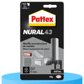 Pattex Nural 43 Masilla Reconstructora de Metales, Masilla Adhesiva para Restaurar Piezas Metálicas, Masilla Gris para Grietas, Agujeros, Fisuras y Uniones, 48g