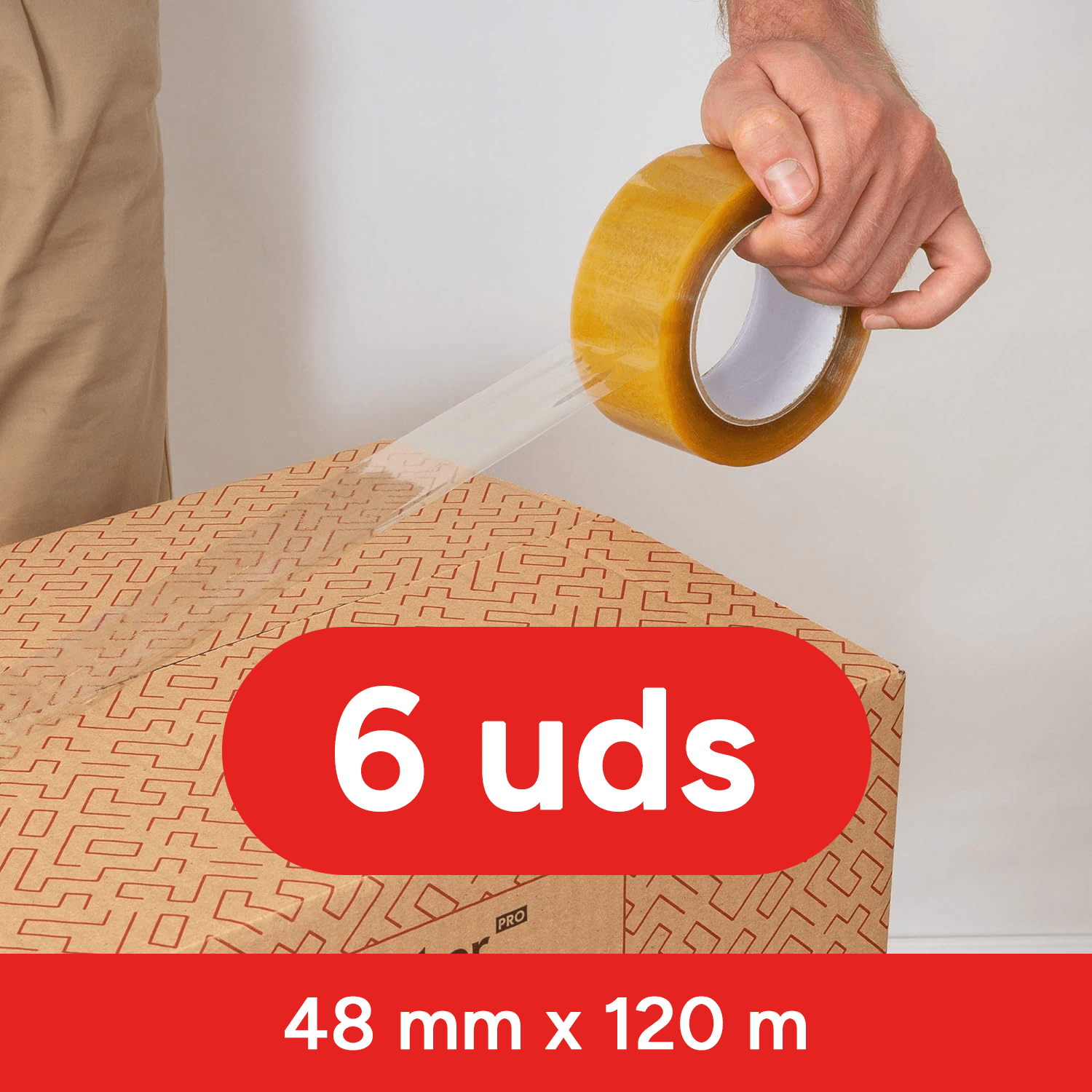 Cinta Adhesiva Polipropileno 48mm x 120M, Transparente