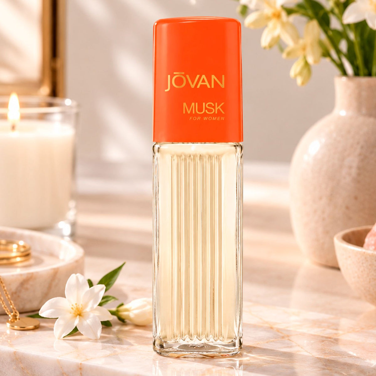 Jovan Musk Eau de Cologne para Mujer, Perfume Floral y Almizclado con Notas de Bergamota, Jazmín, Neroli y Musk, Set de 100 ml + 15 ml