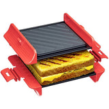 Plancha para Microondas de Acero Antiadherente, Cuenta con Asas y Cierre de Silicona Resistente, Cocción a la Parrilla Fácil y sin Ensuciar, Ideal para Sándwiches, Carnes y Verduras
