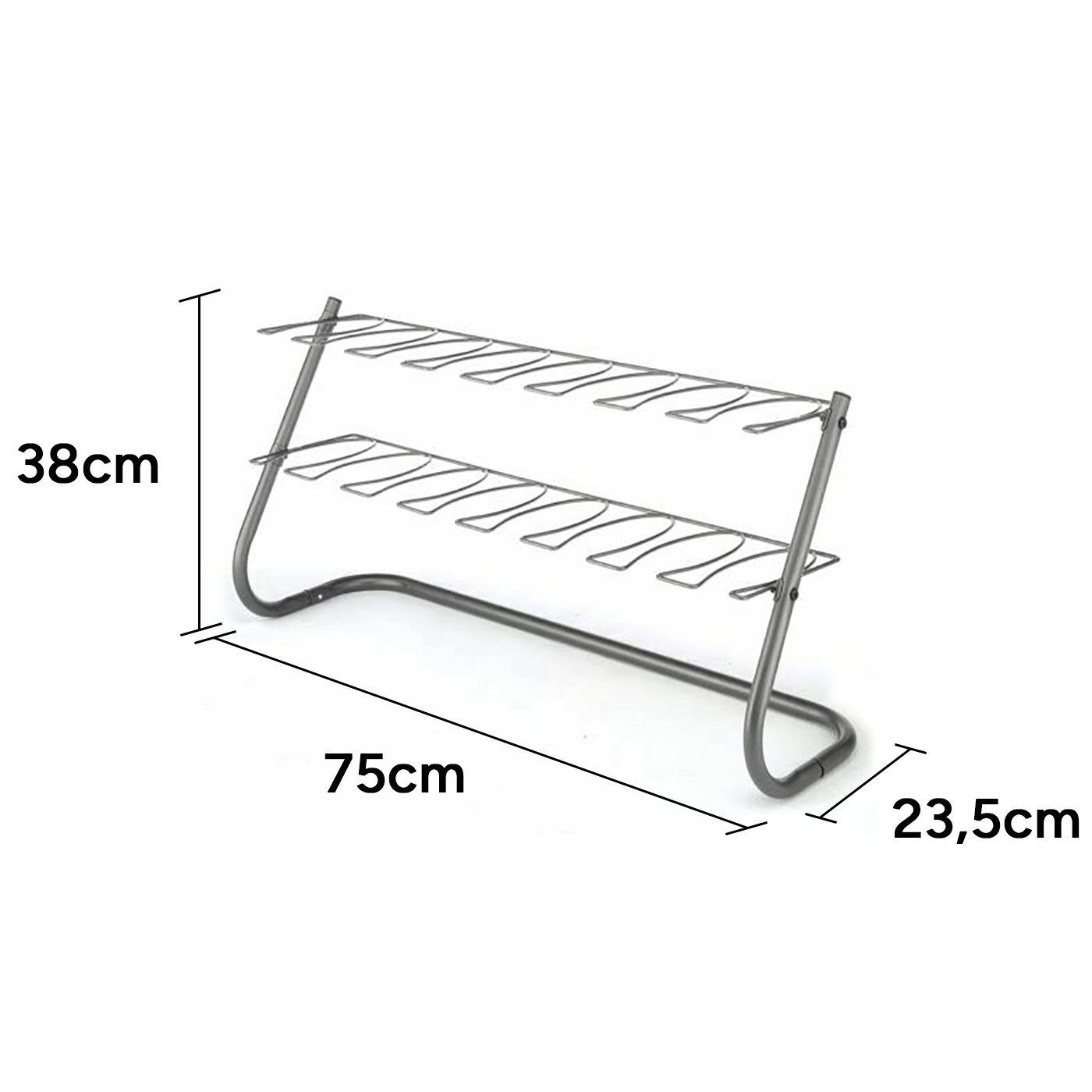 Soporte para Botas con Capacidad para 4 pares de Botas, Ideal para Organizar Armario con Espacio Limitado, Puede usarse en Botas Cortas y Altas, Hecho de Metal Duradero y Resistente, Ideal para Armarios, Pasillos, Oficinas, Gimnasios o Entradas, 75 x 23
