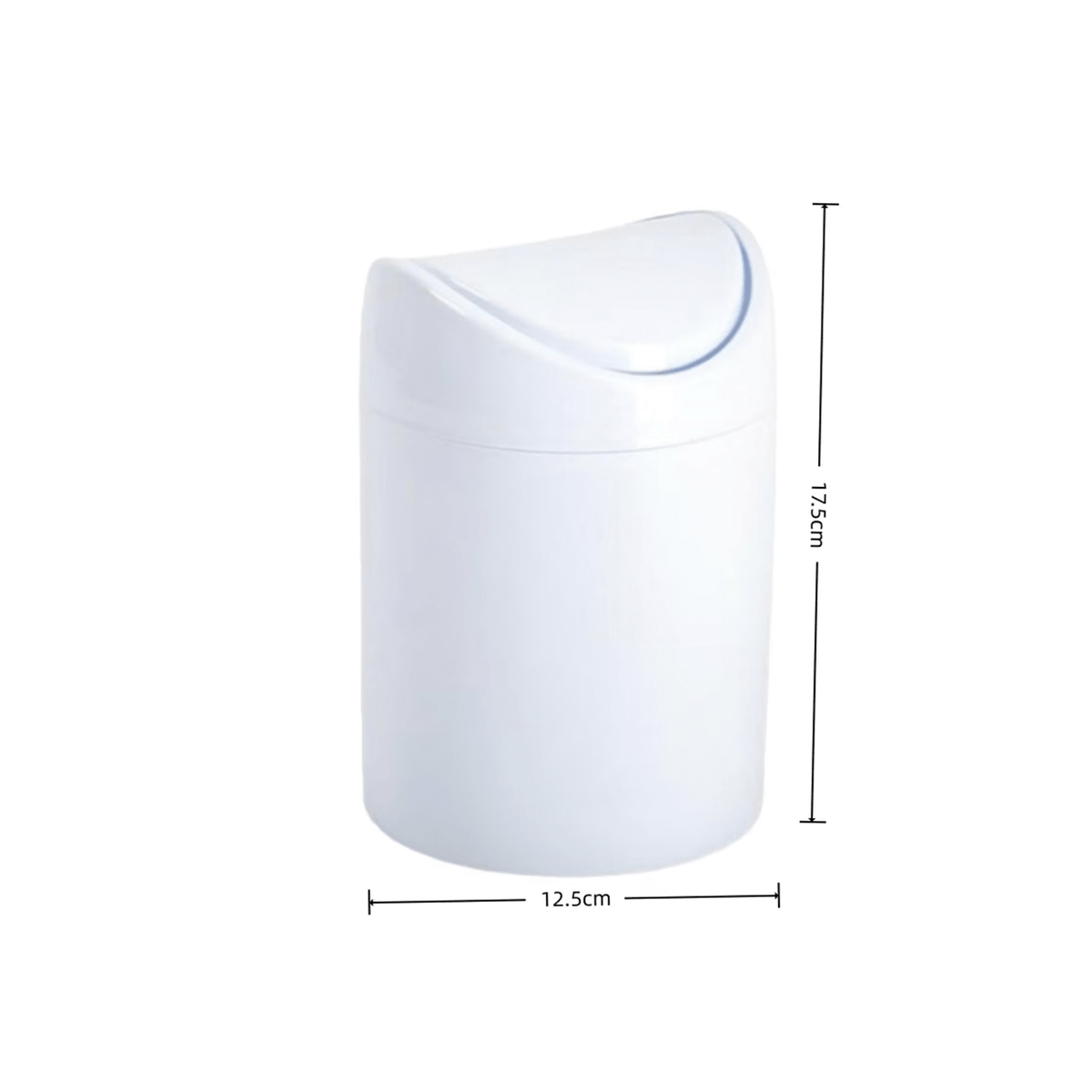 Pack 2 Papeleras Pequeñas, Tapa Basculante, Plástico Duradero, Ligero, Resistente y de Fácil Limpieza, Perfecta para Residuos Pequeños en Baños, Oficinas o Dormitorios, Incluye 2 Papeleras