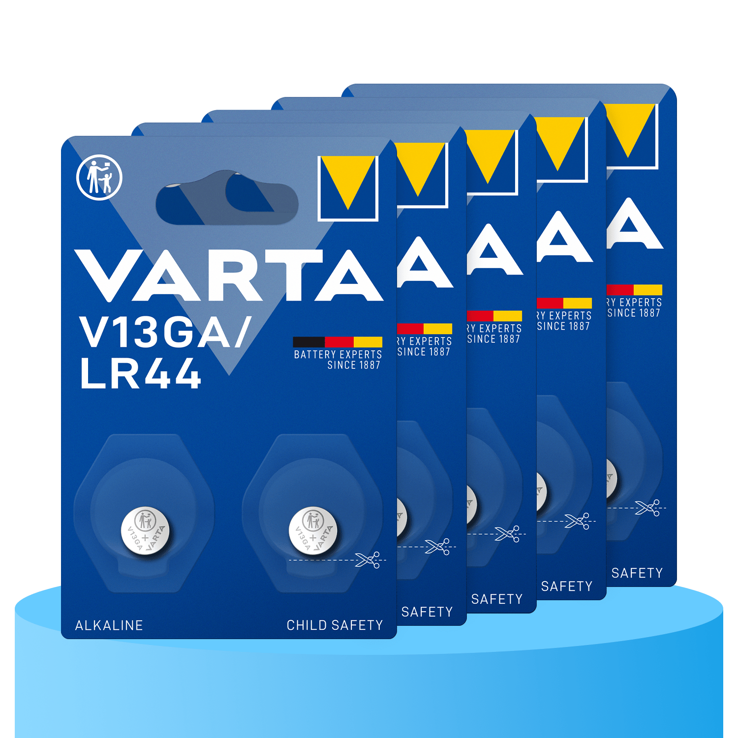 Pilas Boton LR44 V13GA Alcalinas de Alto Rendimiento, Larga Duración, Para Uso Diario, Ideal para Juguetes, Mandos a Distancia, Llaves del Coche, Relojes Electrónicos, Calculadoras, Equipos Deportivos, Sensores y Otros Dispositivos Pequeños - VARTA