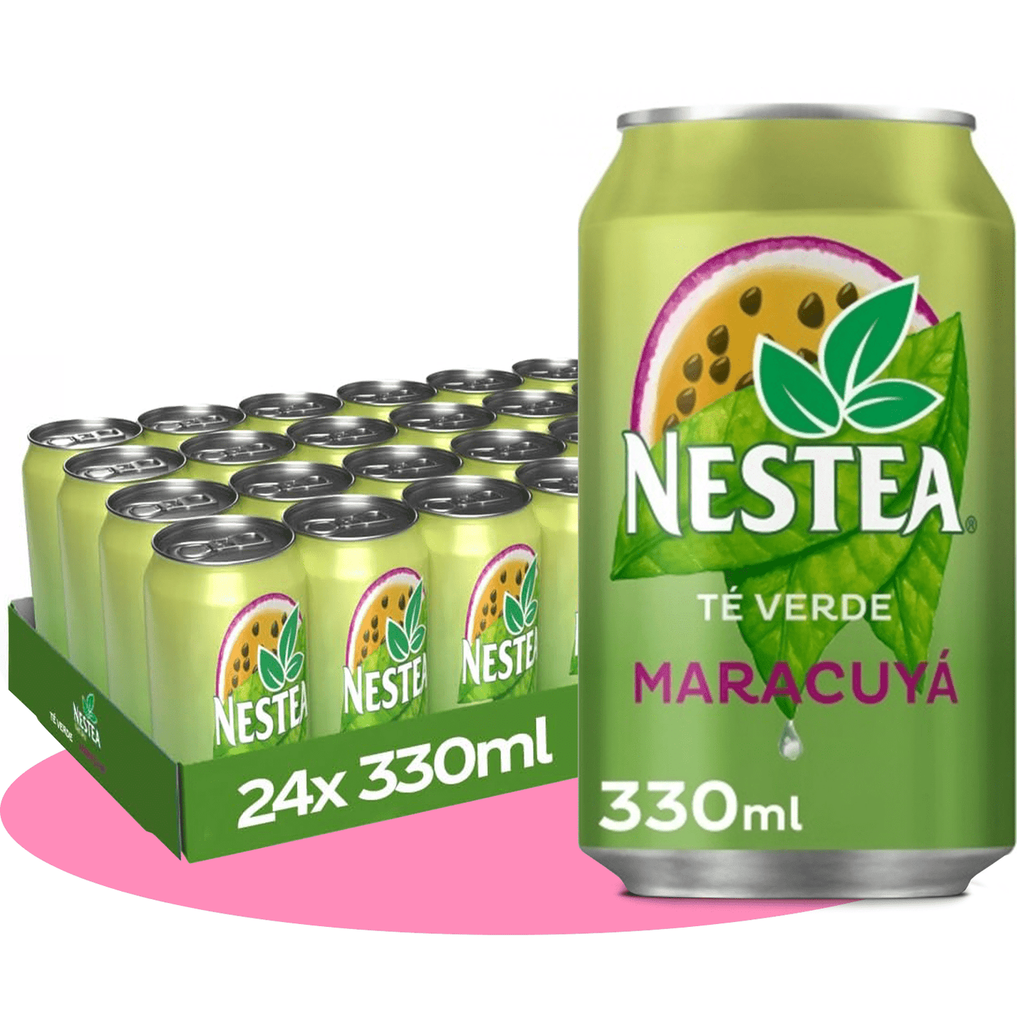 Nestea Té Verde Maracuyá, Refresco de Té Verde con Sabor a Maracuyá, Pack de 24 Latas de 330ml