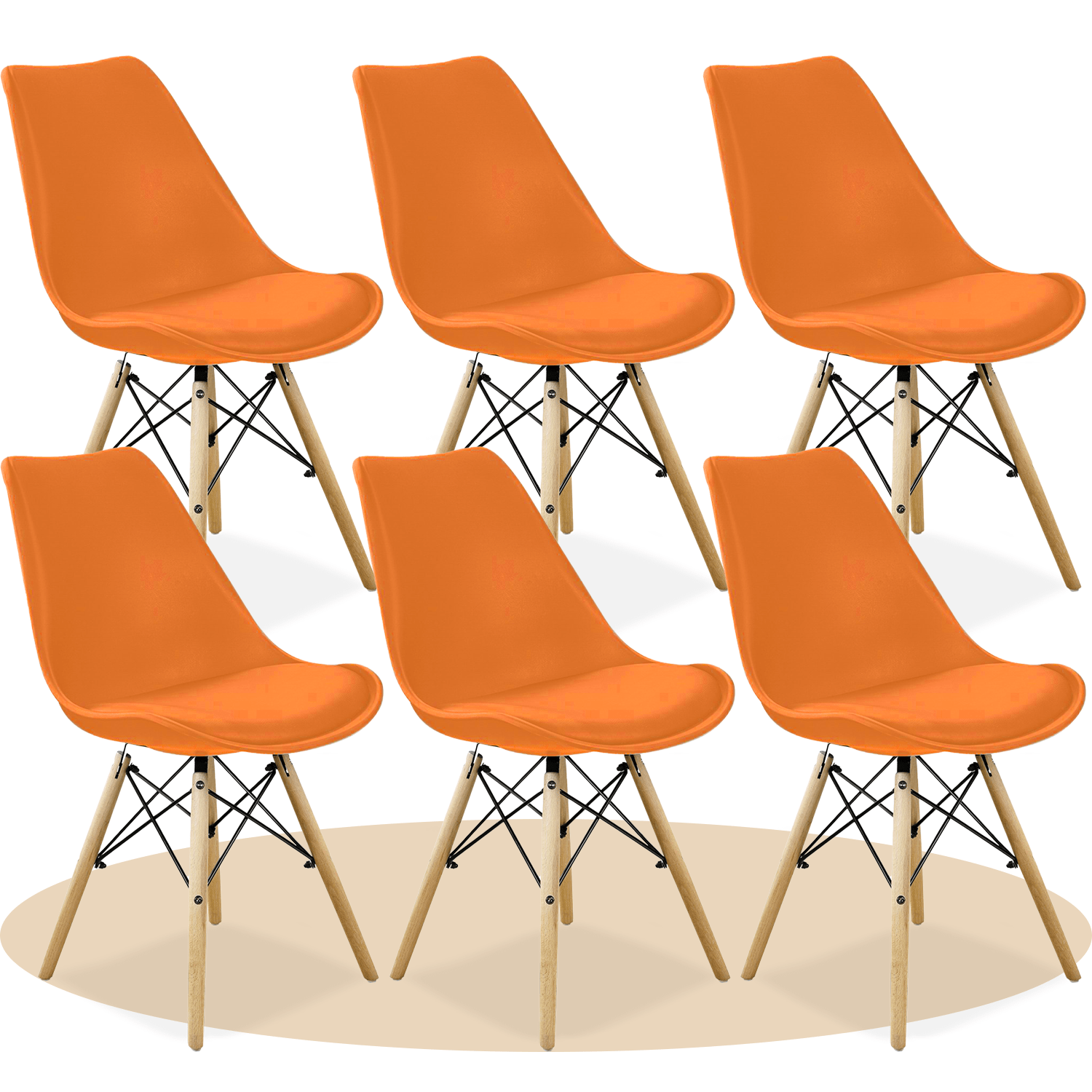 Sillas para Comedor, Sillas para Cocina con Asiento Blando, Tapizado y Patas Resistentes de Madera de Haya, Sillas Nórdicas Minimalistas, 49.5 x 44 x 79.5 cm