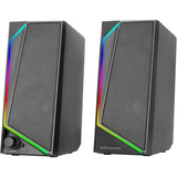 Mars Gaming MS72, Altavoces Gaming 15W, Iluminación RGB Flow, 2 Drivers Activos, Chipset DSP, Conexión Plug&Play USB y Jack 3.5mm, Rueda Control de Volumen y Puerto de Audio para Auriculares, Negro
