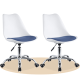 Silla Escritorio Ergonómica con Ruedas, Silla Oficina Giratoria con Altura Ajustable, Acolchada, Estilo Nórdico, Ideal para Estudio y Oficina