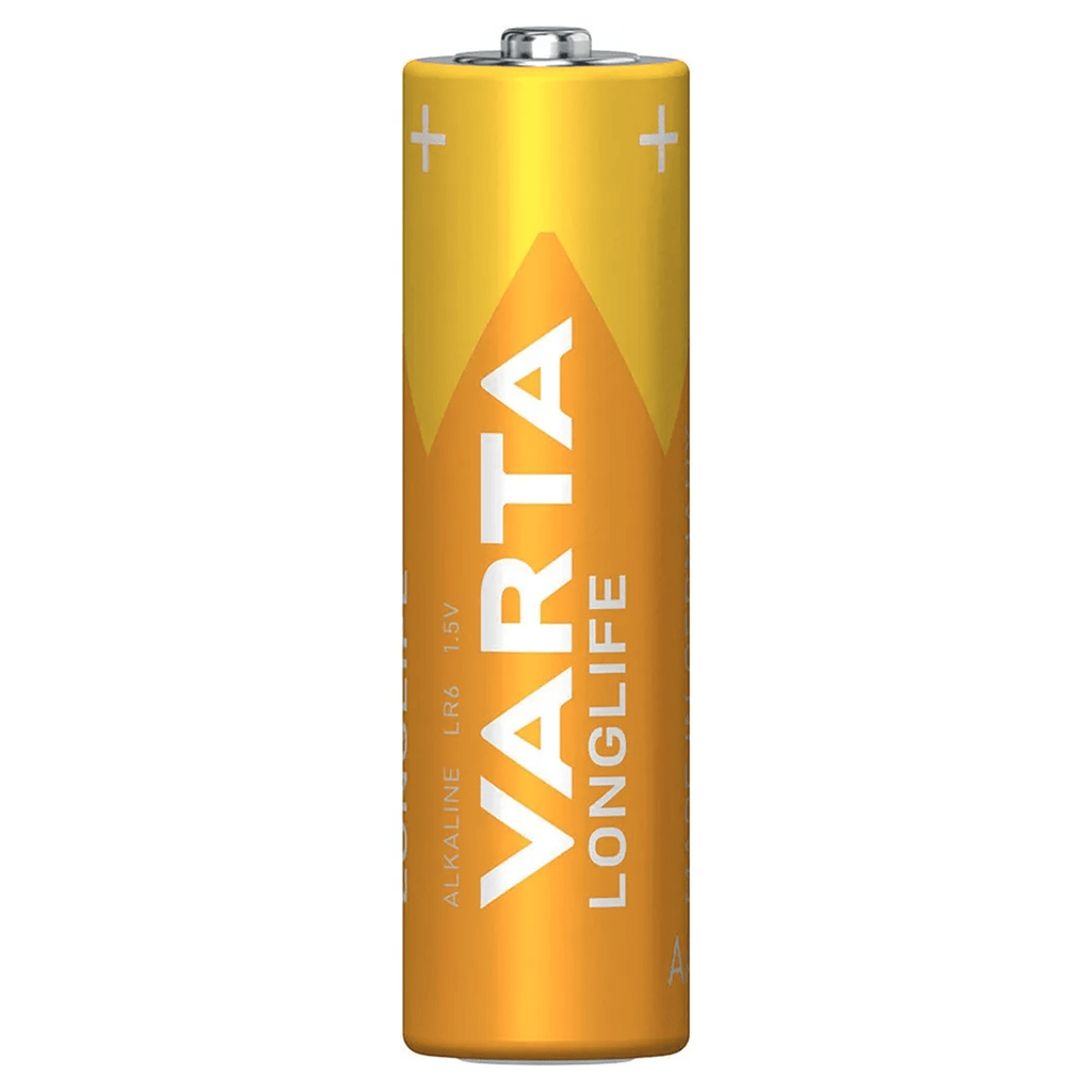 Pilas AA Alcalinas de Alto Rendimiento, VARTA Longlife, Ultra Larga Duración, Energía Continua, Ideal para Controles Remotos, Juguetes Electrónicos, Linternas, Lámparas, Relojes, Cámaras y Otros Dispositivos de Uso Diario - VARTA