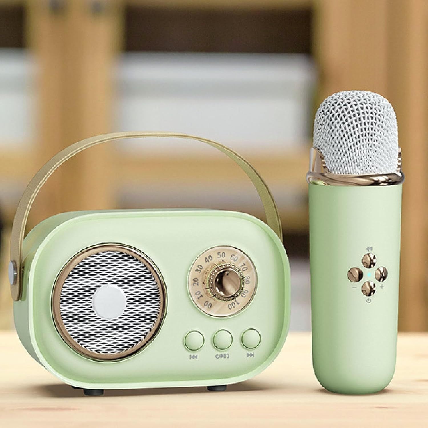 Mini Karaoke Portatil, Altavoz con Micrófono Inalámbrico para Cantar, Efectos de Voz, Ideal para Fiestas