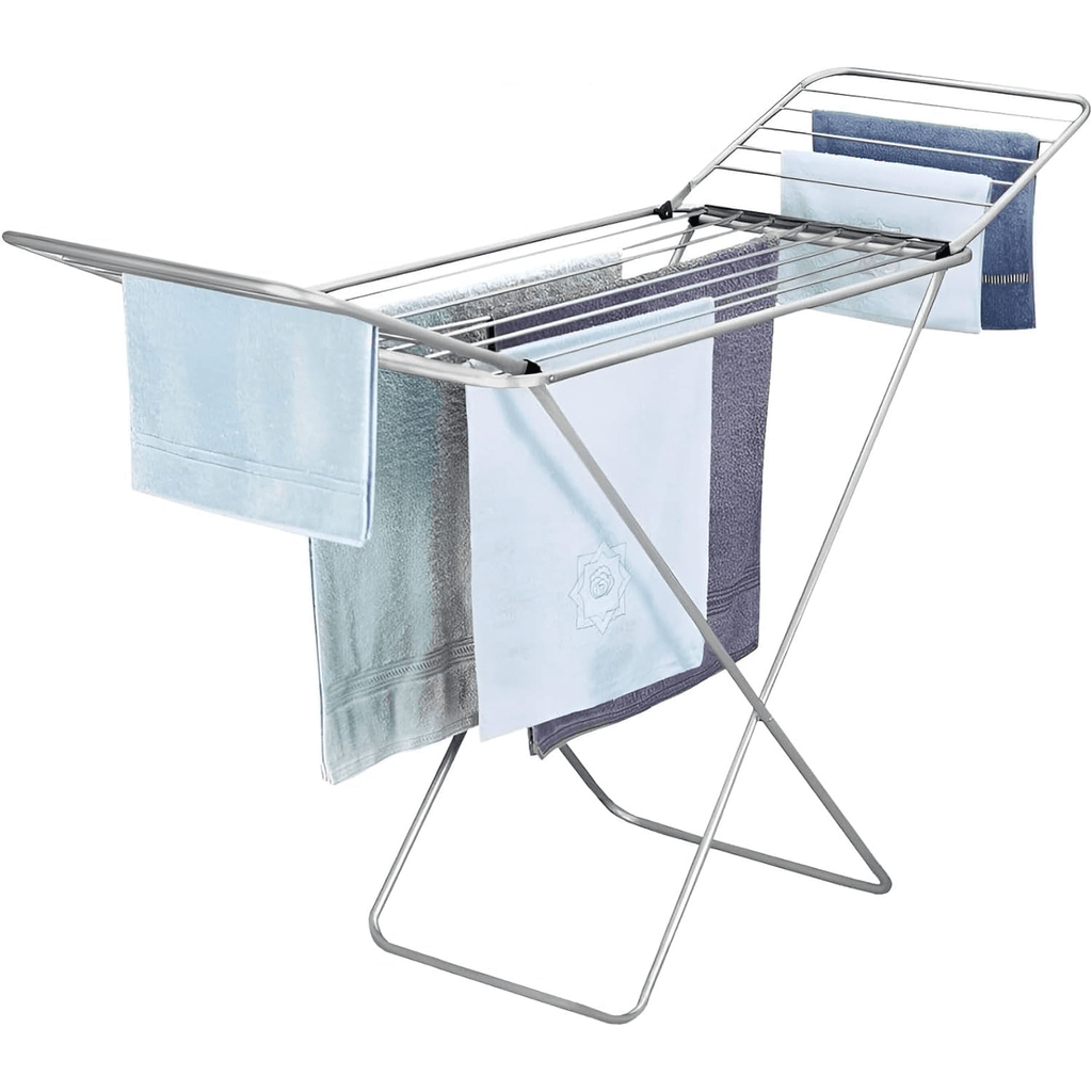 Tendedero Plegable de Metal con Alas y Estructura Ligera, 20 Metros de Superficie de Tendido, Resistente al Sol y a la Intemperie