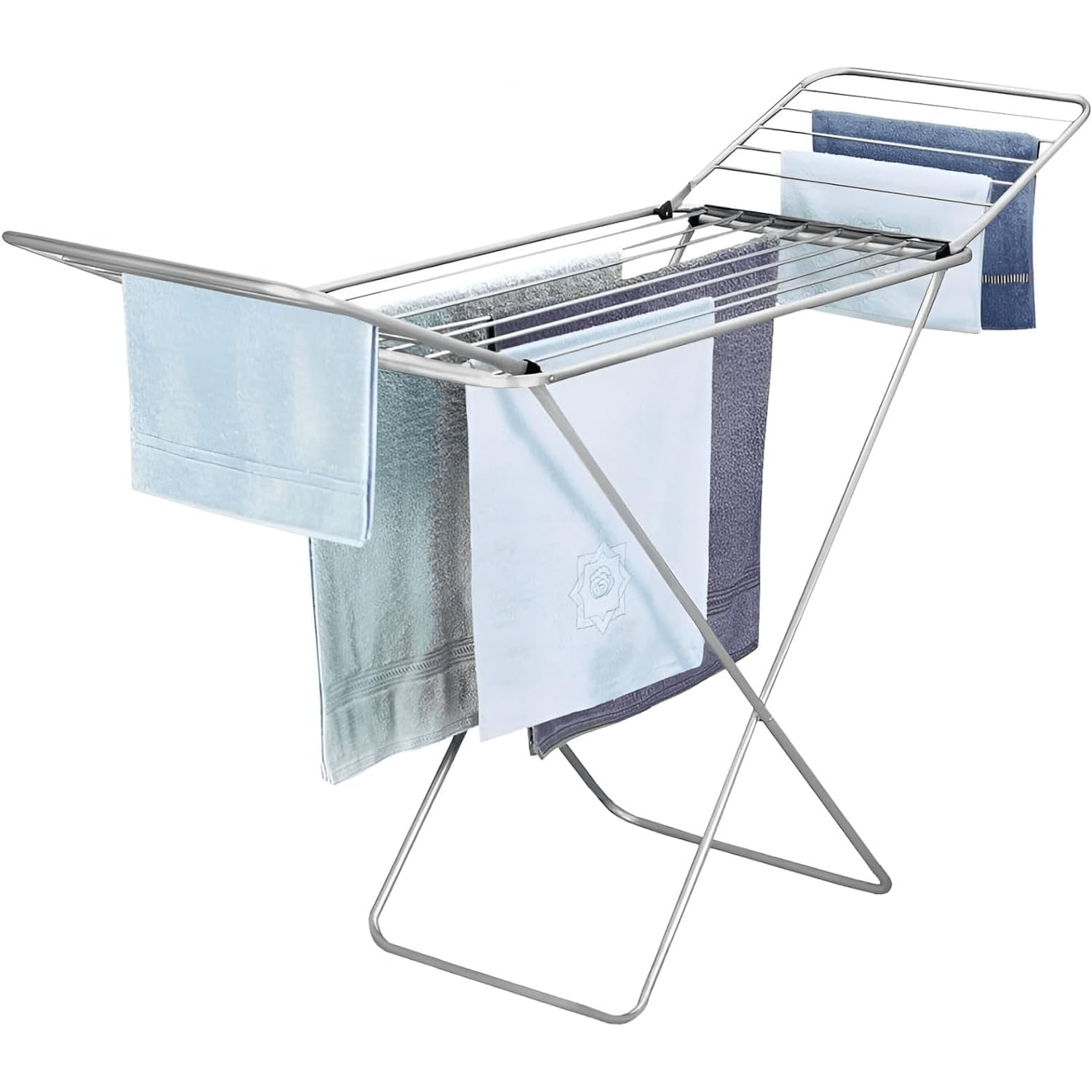 Tendedero Plegable de Metal con Alas y Estructura Ligera, 20 Metros de Superficie de Tendido, Resistente al Sol y a la Intemperie