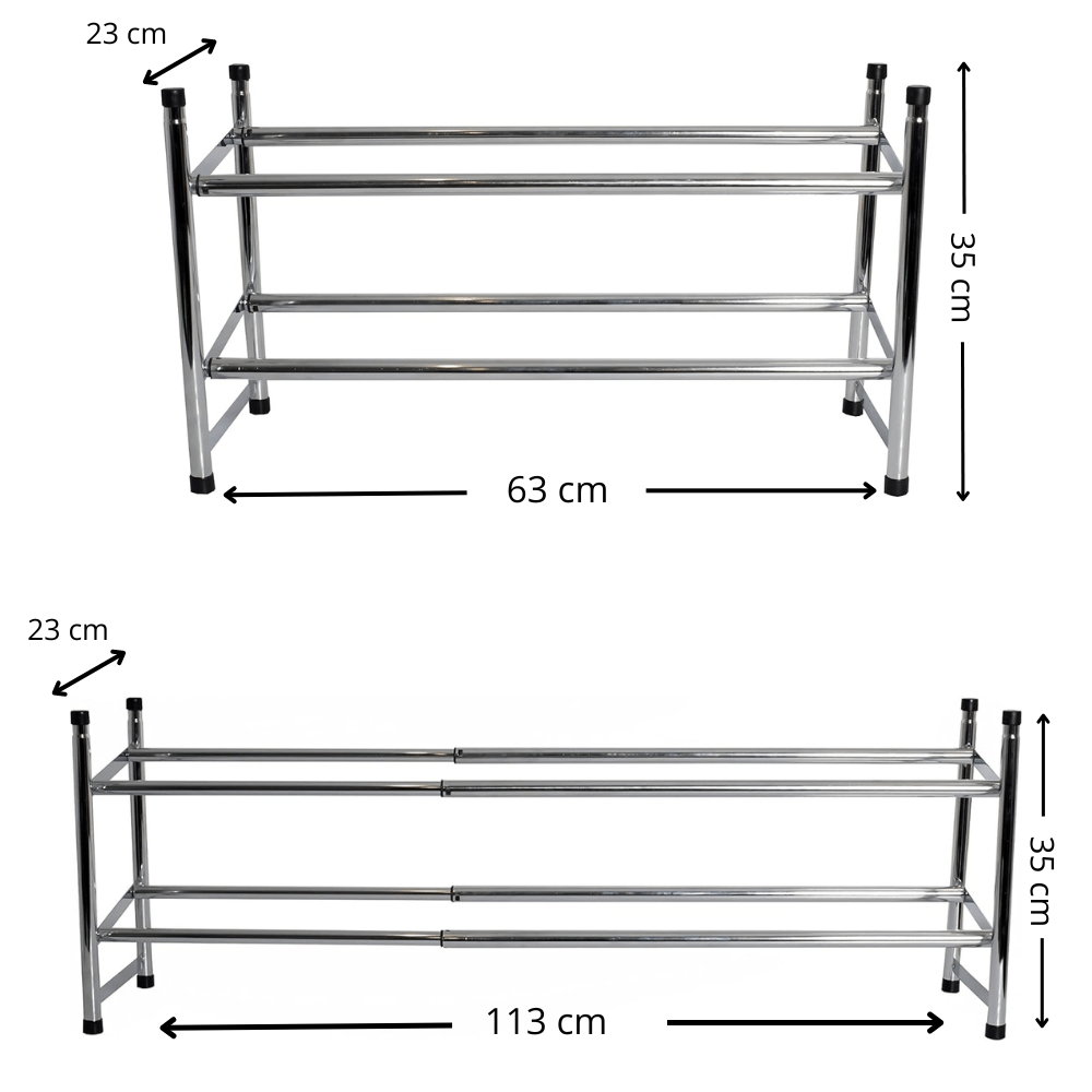 Zapateros Organizador, Zapatero Metal, Diseño Extensible y Apilable, Organizador Zapatos, Zapatero Metálico Ahorra Espacio, Estante para Zapatos ideal para Pasillo, Entrada, Dormitorio, Salón