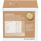 Nescafé Dolce Gusto, Café Cortado Espresso Macchiato, Intensidad 8, 16/48/96 Cápsulas