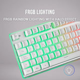 Mars Gaming MK220, Teclado Gaming Híbrido H-Mech, Iluminación FRGB Rainbow + Halo, Panel de Aluminio, Anti-Ghosting, USB Plug & Play, PC PS5 Xbox Switch, Idioma Francés, Blanco