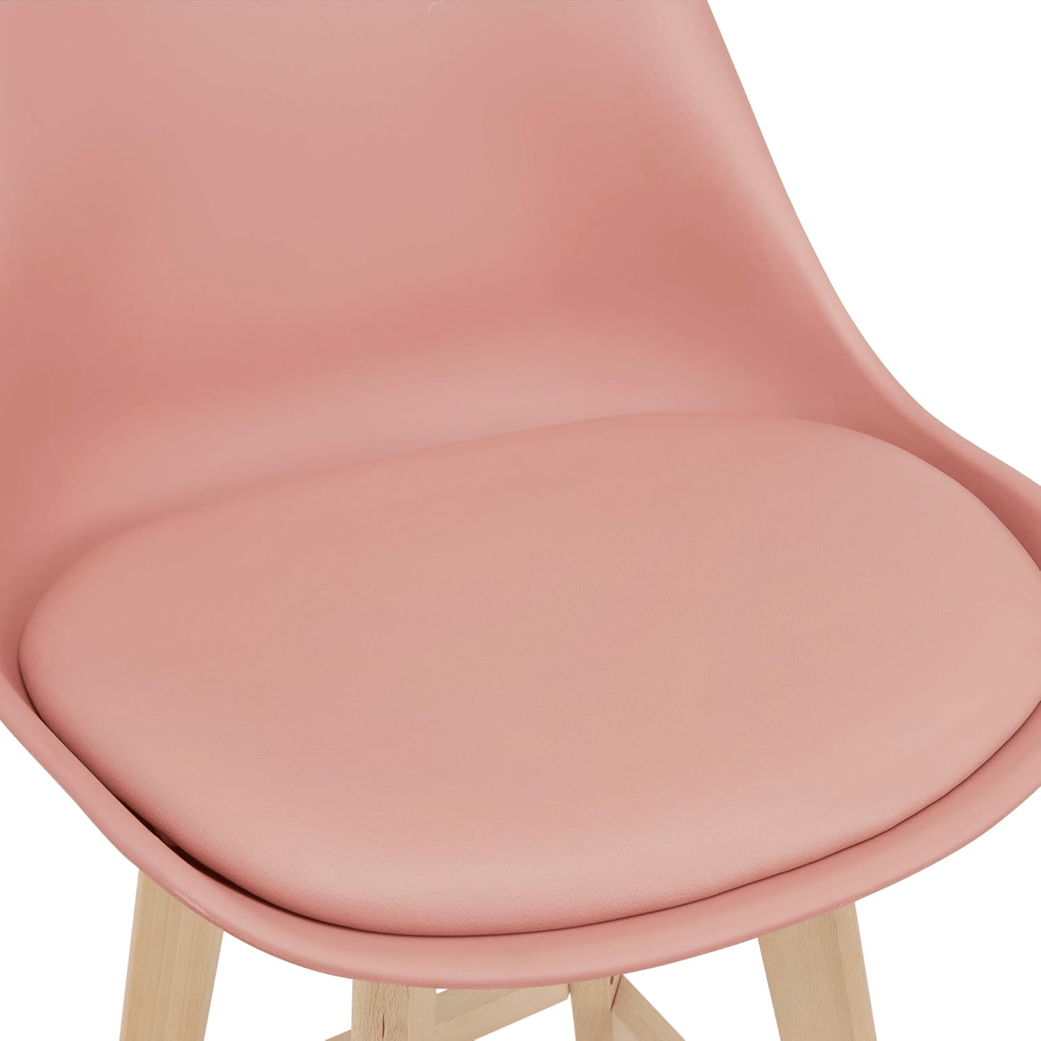 Taburete Alto Cocina con Respaldo, Asiento Blando y Tapizado, Patas Altas Resistentes de Madera de Haya con Reposapiés, Sillas Nórdicas, Ideal para Cocina, Salón, Comedor y Restaurante, 54.5 x 49.5 x 106 cm