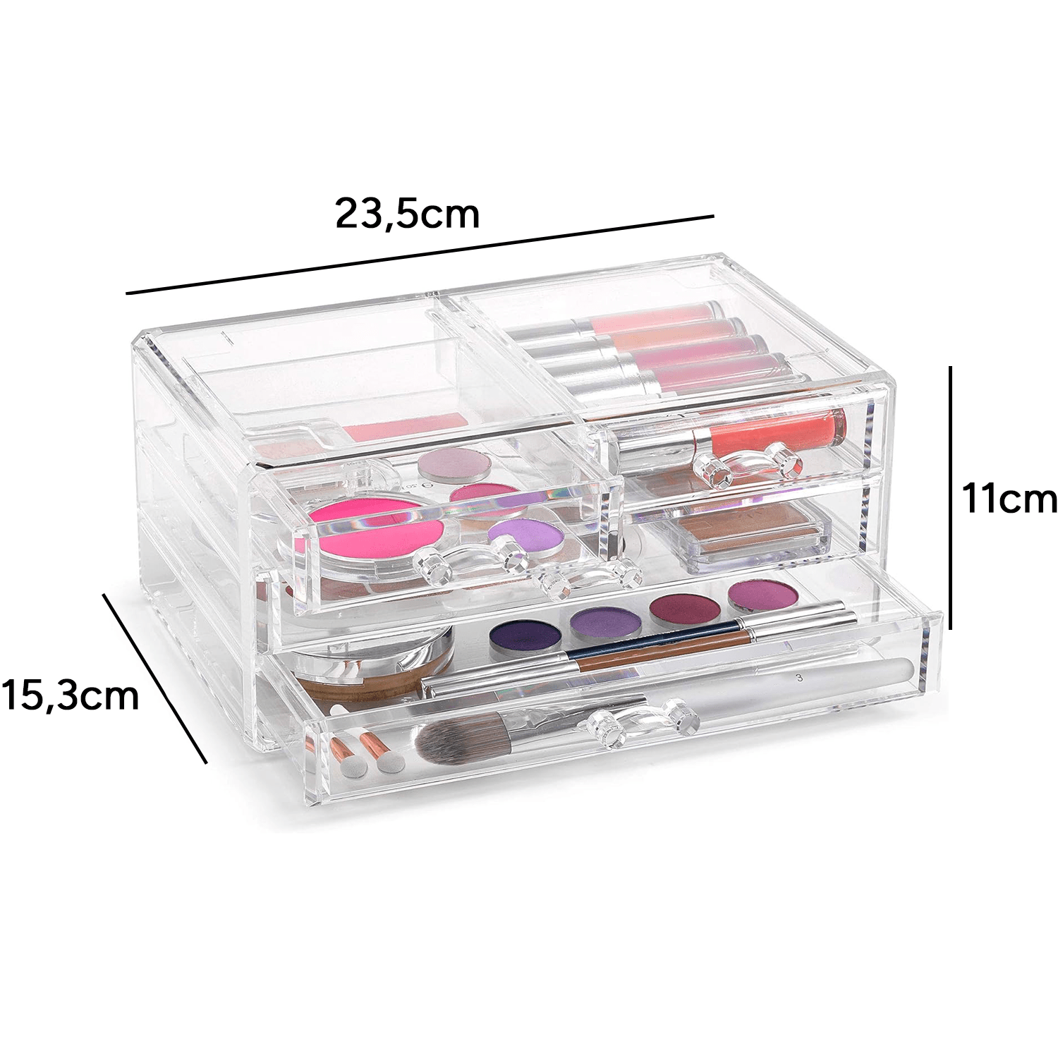 Organizador de Cosméticos, Organizador de Maquillaje con Múltiples Compartimentos, Ideal para Organizar tu Maquillaje y Cosméticos, Diseño Resistente y Compacto, Ideal para Cualquier Baño o Espacio de Cuidado Personal, Gran Capacidad de Almacenaje, 15