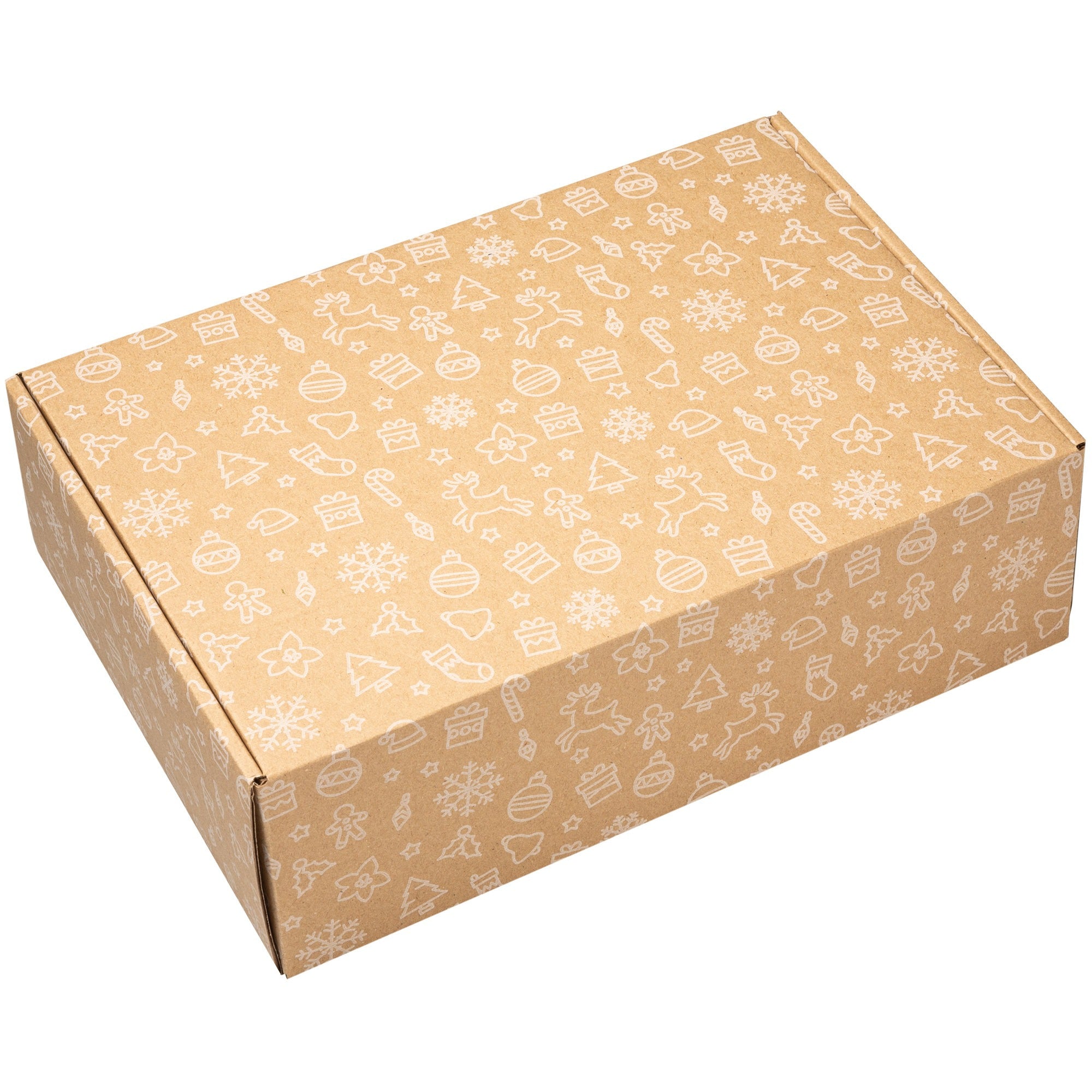 packer PRO Caja Cartón Envío Navidad, Caja Cartón Navidad Automontable de Cartón Kraft, Caja Regalo