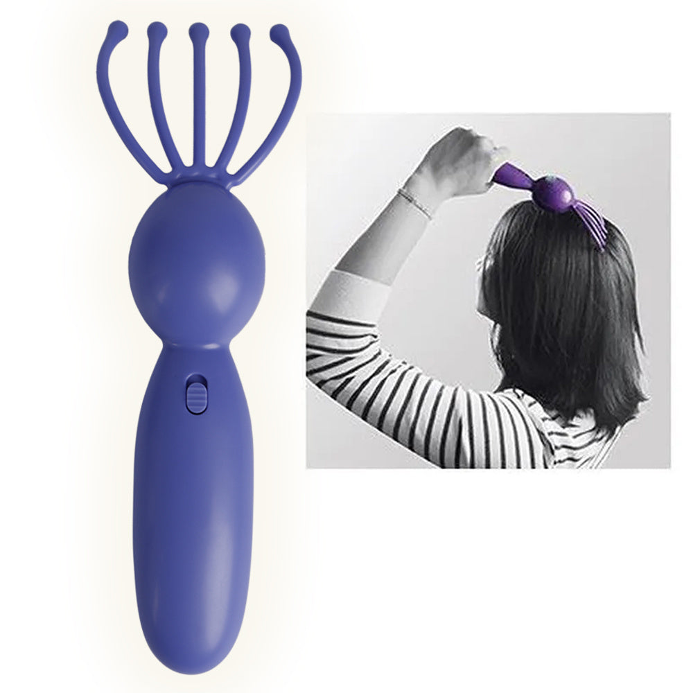 Masajeador Capilar con Vibración Suave, Porporciona Masaja Relajante, Forma de Rastrillo para Llegar al Cuero Cabelludo, Perfecto para Llevar, Funciona con 2 Pilas AA (no incl.), 22,5 x 7 x 5 cm
