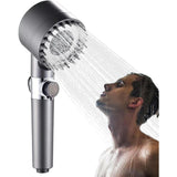 Cabezal de Ducha Multifunción, Ducha Cabezal Filtro Impurezas, 3 Modos de Ducha, Aumenta la Presión del Agua, Ahorra Agua, Pulsador de Apertura y Cierre, Universal ideal para la Mayoría de Brazos de Ducha