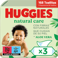 Huggies Natural Care Toallitas Bebé, Toallitas Húmedas, 99% Agua Pura y con Aloe Vera, Limpieza Delicada de la Piel