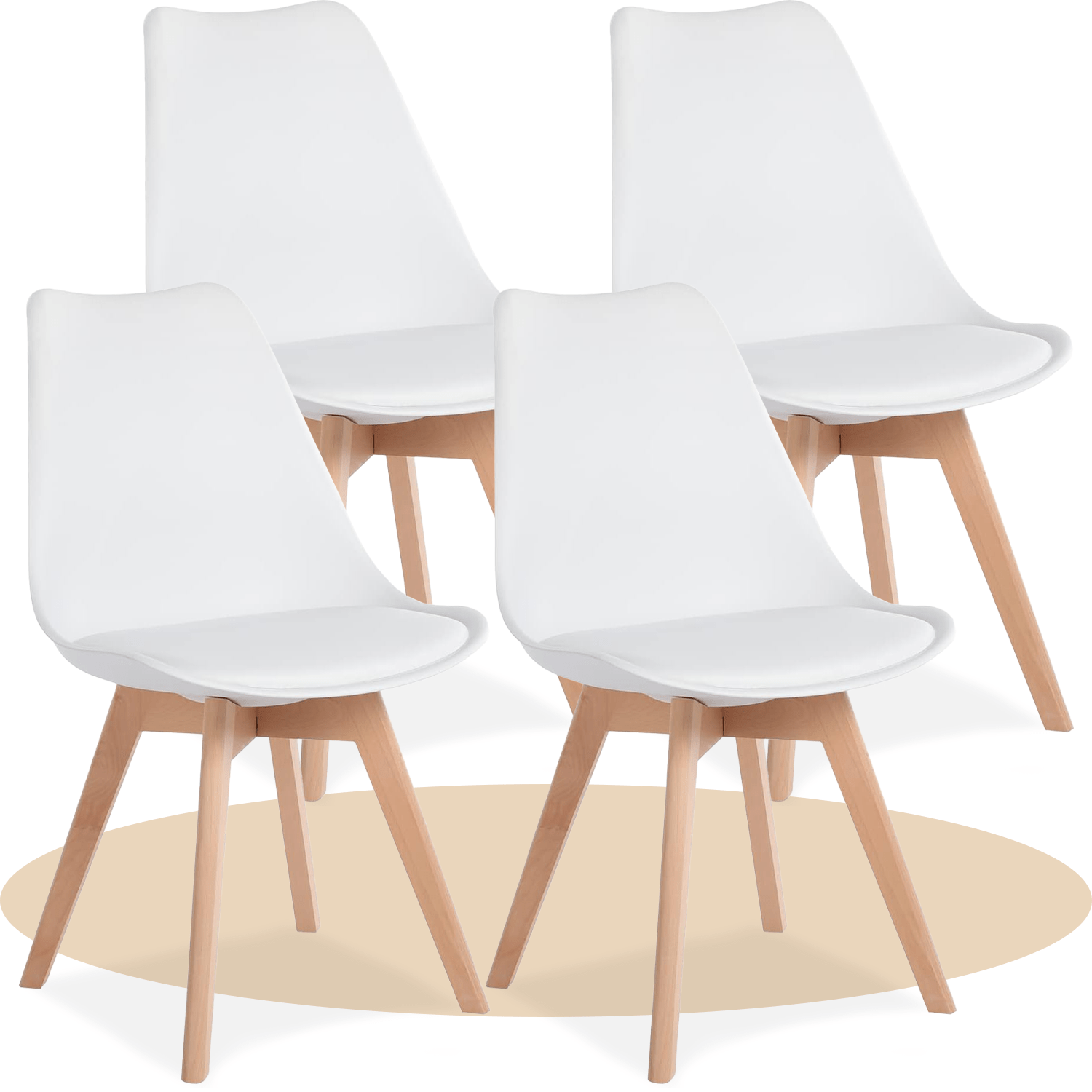 1/2/4/6 Unidad Sillas para Comedor, Sillas para Cocina con Asiento Blando, Tapizado y Patas Resistentes de Madera de Haya, Sillas Nórdicas