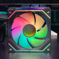 Mars Gaming MF-LINKFINITY, Ventilador Modular PWM 120mm, Sistema de Conexión LINKFINITY, Iluminación Infinity Mirror ARGB 360º, Ultra-silencioso 12dB, Negro