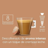 Nescafé Dolce Gusto, Cortado Espresso Macchiato Descafeinado, Intensidad 8, Intenso y Tostado, 16/48 Cápsulas