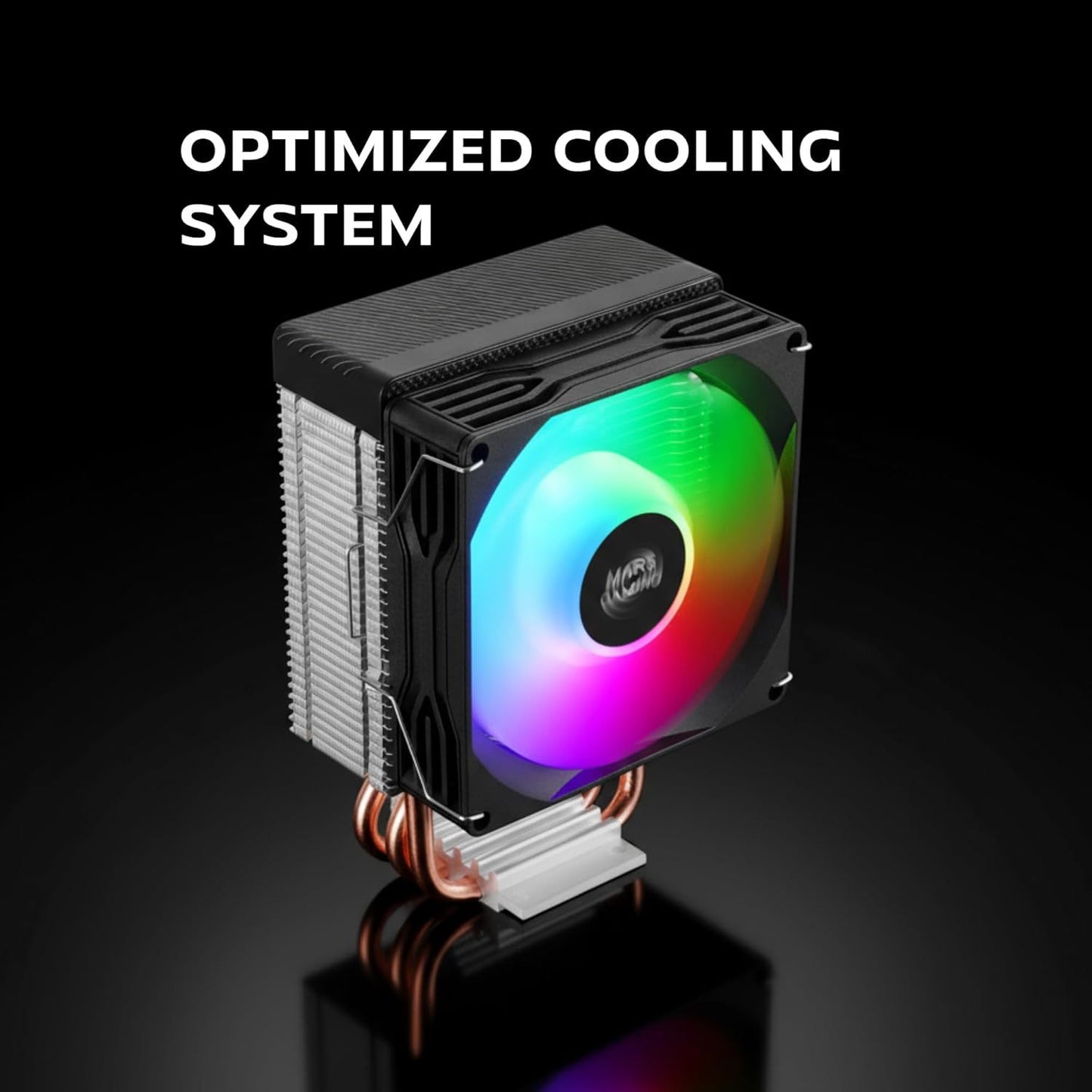 Mars Gaming MCPU-X3, Disipador CPU 190W TDP, 3x Heatpipes, Ventilador PWM FDB, Iluminación FRGB, Diseño Compacto SFF/Mini-ITX, Aletas de Aluminio, Cooler PC con Compatibilidad Intel y AMD, Negro