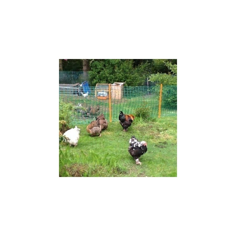Valla de Jardín, Rollo de 1 metro de Alto por 50 metros de Longitud. Valla de Construcción, Valla Delimitadora, Vallas para Animales de Granja, Red Protectora de Plástico Ajustable y Cortable